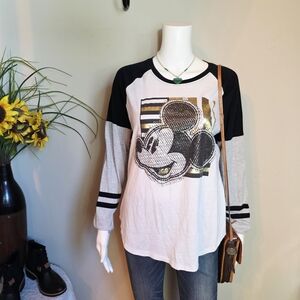 Mickey Mouse Sequin Long Sleeve Shirt
